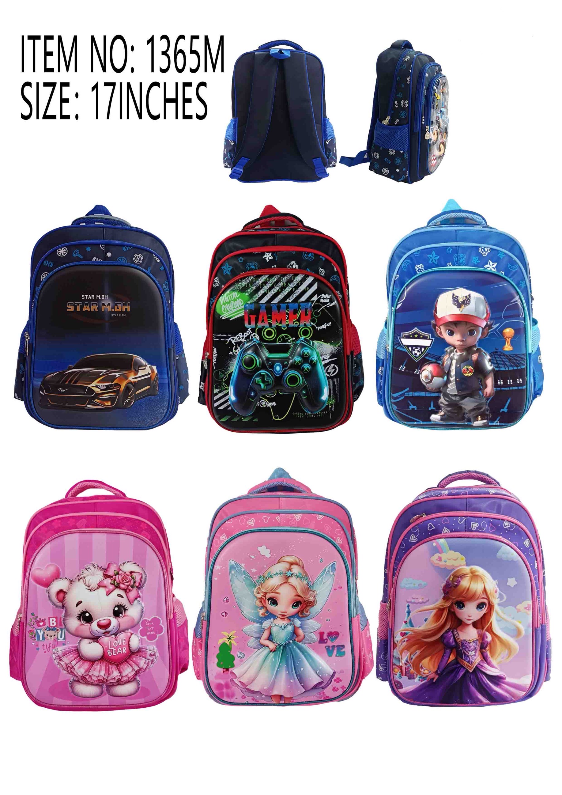 shiny 3D school bags